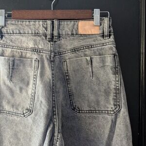 Zara Wide Leg Jeans Acid Wash Grey Denim High Rise Women 4 90's Capsule Modern